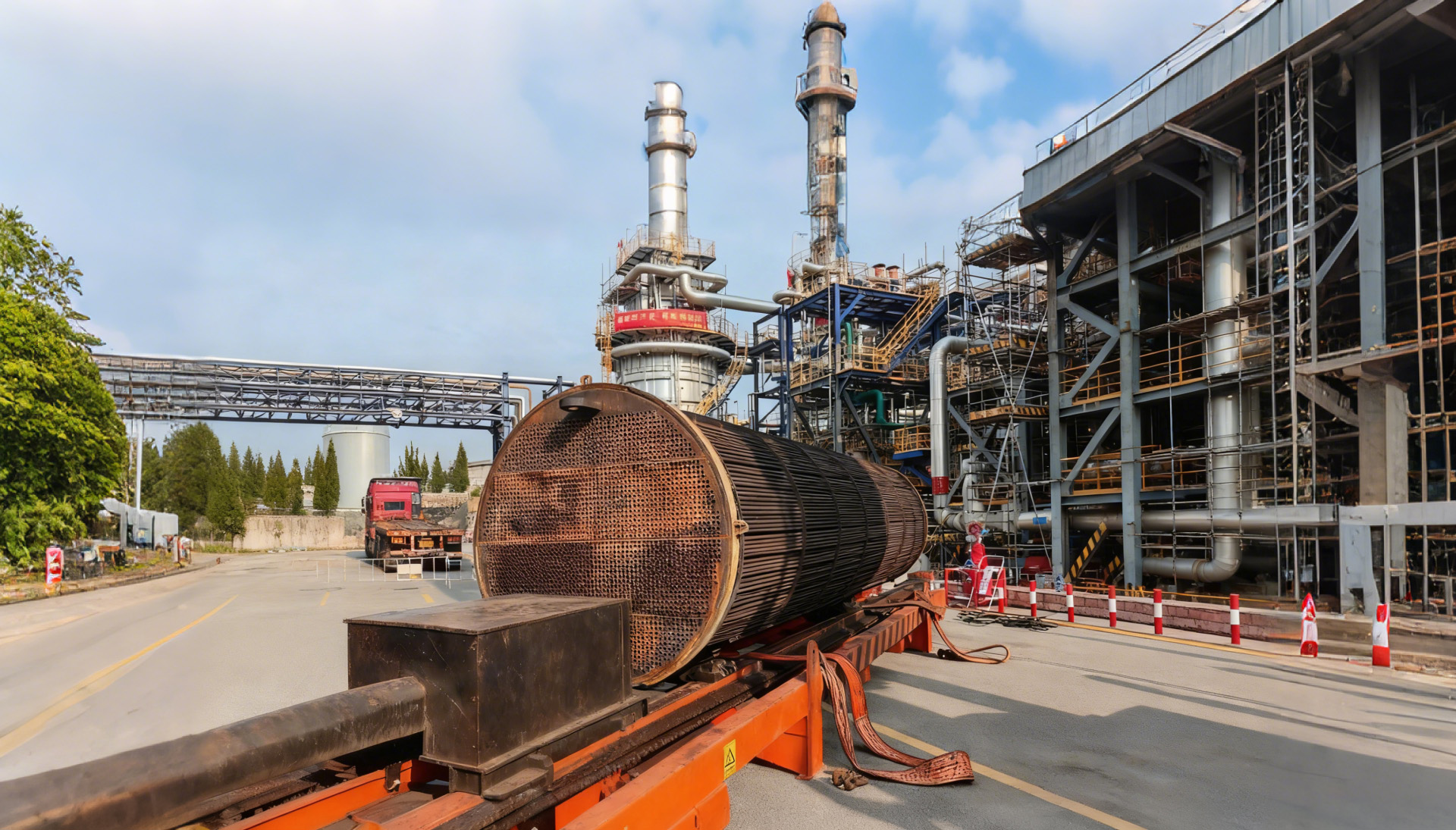 炼厂停工检修管束抽芯作业