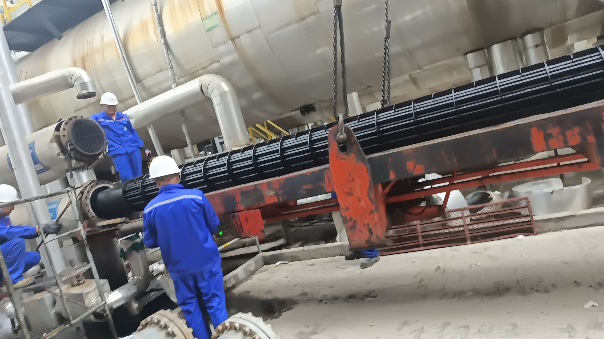 海上平台管束抽芯作业