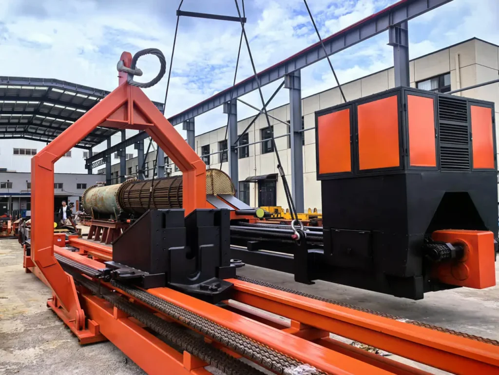 45 ton bundle extractor with remote hydraulic pulling system